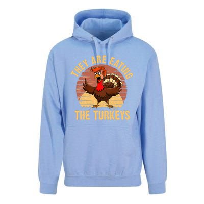 They Are Eating The Turkeys Thanksgiving Trump Humor Kamala Unisex Surf Hoodie