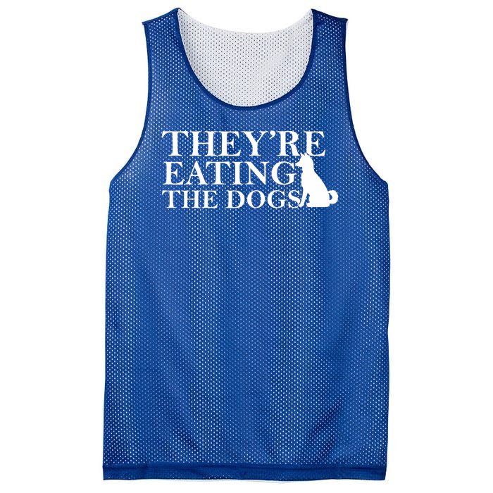 They Are Eating The Dogs They Are Eating The Pets Quote Mesh Reversible Basketball Jersey Tank