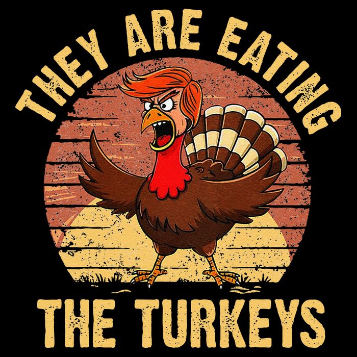 They Are Eating The Turkeys Thanksgiving Trump Humor Kamala 16 in Basic Backpack