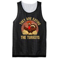 They Are Eating The Turkeys Thanksgiving Trump Humor Kamala Mesh Reversible Basketball Jersey Tank