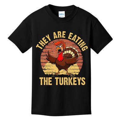 They Are Eating The Turkeys Thanksgiving Trump Humor Kamala Kids T-Shirt