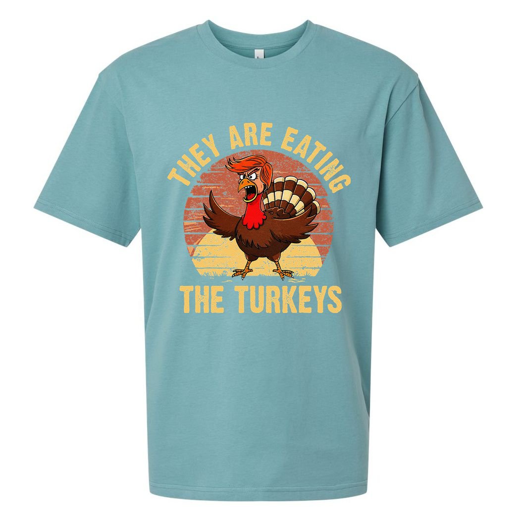 They Are Eating The Turkeys Thanksgiving Trump Humor Kamala Sueded Cloud Jersey T-Shirt