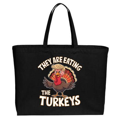 They Are Eating The Turkeys Thanksgiving Humor Cotton Canvas Jumbo Tote