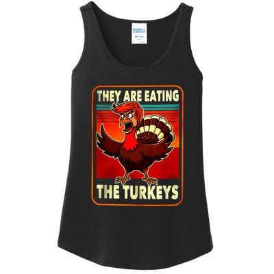 They Are Eating Turkey Funny Donald Trump Thanksgiving Ladies Essential Tank