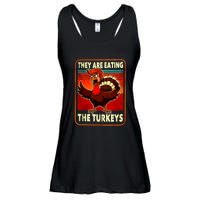 They Are Eating Turkey Funny Donald Trump Thanksgiving Ladies Essential Flowy Tank