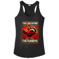 They Are Eating Turkey Funny Donald Trump Thanksgiving Ladies PosiCharge Competitor Racerback Tank