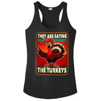 They Are Eating Turkey Funny Donald Trump Thanksgiving Ladies PosiCharge Competitor Racerback Tank