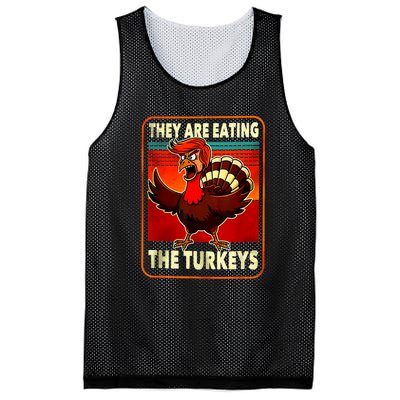 They Are Eating Turkey Funny Donald Trump Thanksgiving Mesh Reversible Basketball Jersey Tank