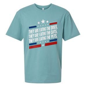 They Are Eating The Dogs The Cats The Pets Funny Trump Sueded Cloud Jersey T-Shirt