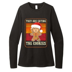 They Are Eating The Cookies Christmas Trump Humor Kamala Womens CVC Long Sleeve Shirt