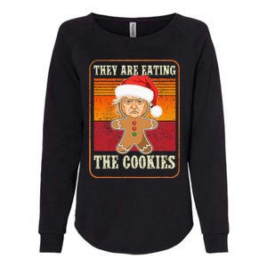 They Are Eating The Cookies Christmas Trump Humor Kamala Womens California Wash Sweatshirt