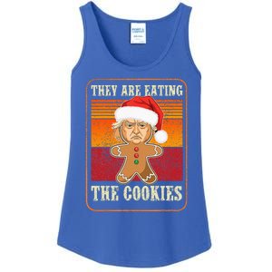 They Are Eating The Cookies Christmas Trump Humor Kamala Ladies Essential Tank