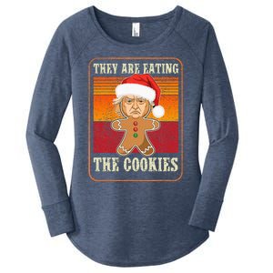 They Are Eating The Cookies Christmas Trump Humor Kamala Women's Perfect Tri Tunic Long Sleeve Shirt