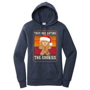 They Are Eating The Cookies Christmas Trump Humor Kamala Women's Pullover Hoodie