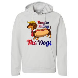 They Are Eating The Dogs Meme Dachshund Donald Trump Debate Performance Fleece Hoodie