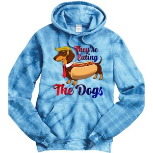 They Are Eating The Dogs Meme Dachshund Donald Trump Debate Tie Dye Hoodie