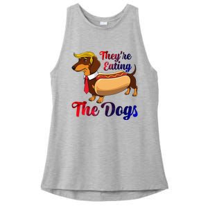 They Are Eating The Dogs Meme Dachshund Donald Trump Debate Ladies PosiCharge Tri-Blend Wicking Tank