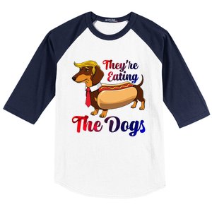 They Are Eating The Dogs Meme Dachshund Donald Trump Debate Baseball Sleeve Shirt