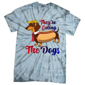 They Are Eating The Dogs Meme Dachshund Donald Trump Debate Tie-Dye T-Shirt