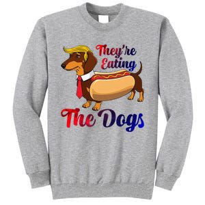 They Are Eating The Dogs Meme Dachshund Donald Trump Debate Tall Sweatshirt