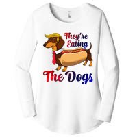 They Are Eating The Dogs Meme Dachshund Donald Trump Debate Women's Perfect Tri Tunic Long Sleeve Shirt