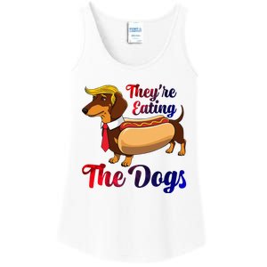 They Are Eating The Dogs Meme Dachshund Donald Trump Debate Ladies Essential Tank