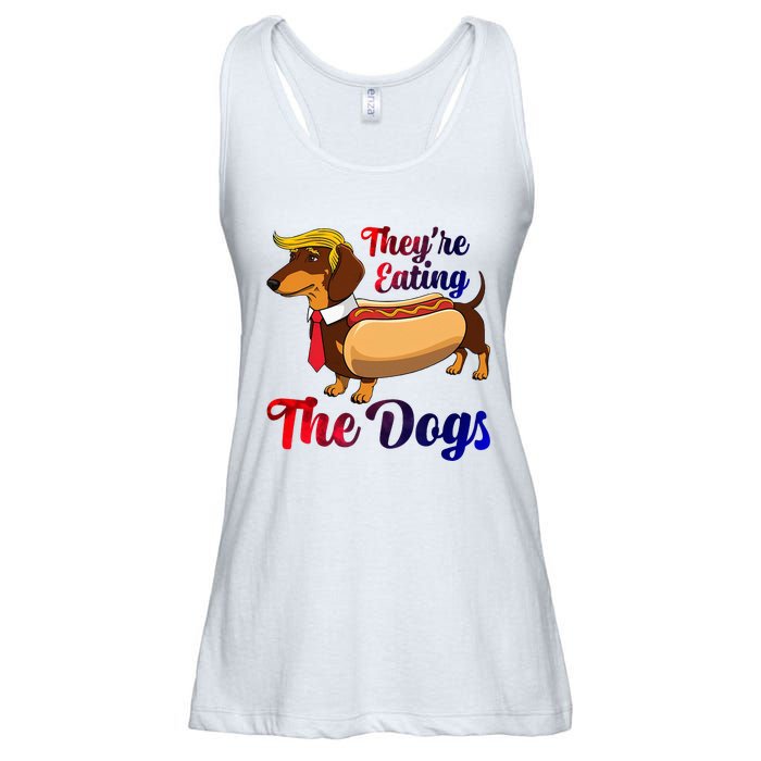 They Are Eating The Dogs Meme Dachshund Donald Trump Debate Ladies Essential Flowy Tank