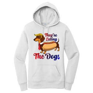 They Are Eating The Dogs Meme Dachshund Donald Trump Debate Women's Pullover Hoodie