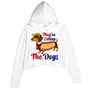 They Are Eating The Dogs Meme Dachshund Donald Trump Debate Crop Fleece Hoodie