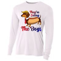 They Are Eating The Dogs Meme Dachshund Donald Trump Debate Cooling Performance Long Sleeve Crew