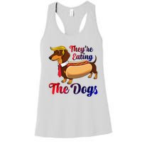 They Are Eating The Dogs Meme Dachshund Donald Trump Debate Women's Racerback Tank