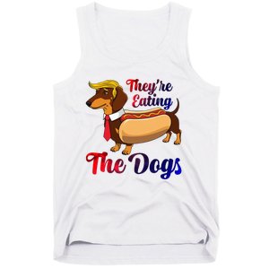 They Are Eating The Dogs Meme Dachshund Donald Trump Debate Tank Top