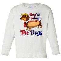 They Are Eating The Dogs Meme Dachshund Donald Trump Debate Toddler Long Sleeve Shirt