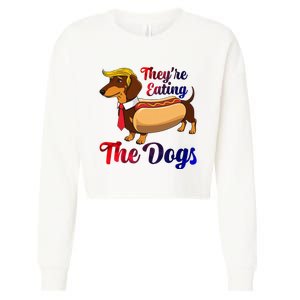 They Are Eating The Dogs Meme Dachshund Donald Trump Debate Cropped Pullover Crew