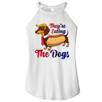 They Are Eating The Dogs Meme Dachshund Donald Trump Debate Women's Perfect Tri Rocker Tank