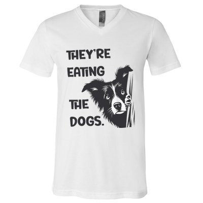 They Are Eating The Dogs Usa Election Trump 2024 Harris V-Neck T-Shirt