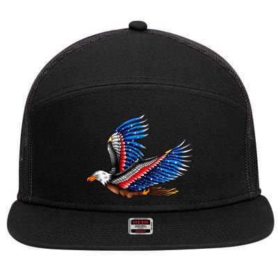 Tattoo American Eagle 7 Panel Mesh Trucker Snapback Hat
