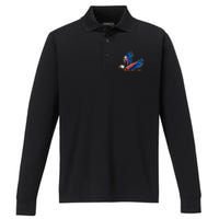 Tattoo American Eagle Performance Long Sleeve Polo