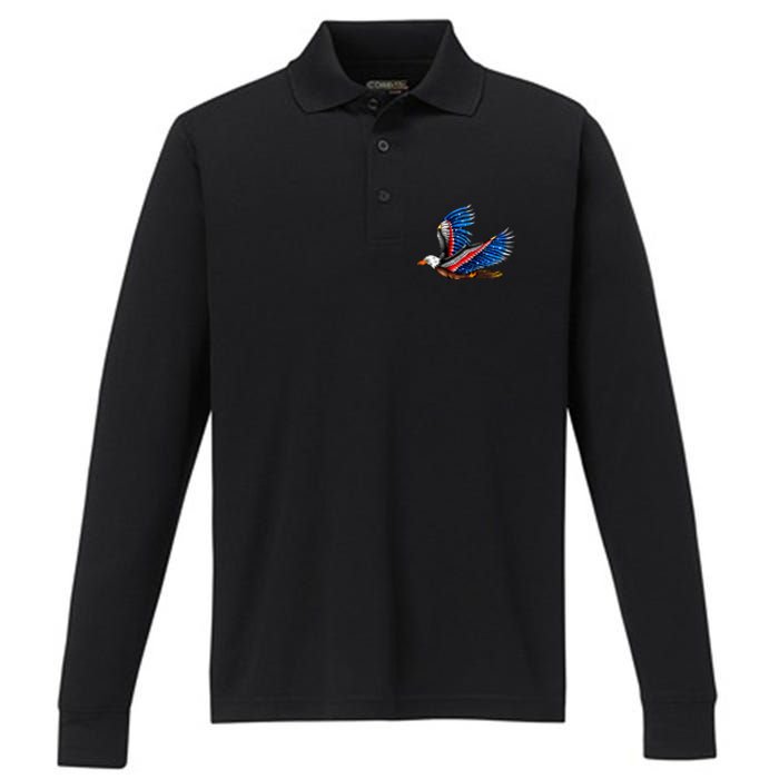 Tattoo American Eagle Performance Long Sleeve Polo