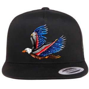 Tattoo American Eagle Flat Bill Trucker Hat