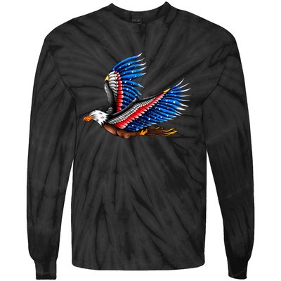 Tattoo American Eagle Tie-Dye Long Sleeve Shirt