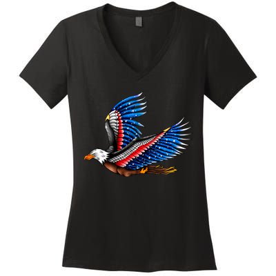 Tattoo American Eagle Women's V-Neck T-Shirt