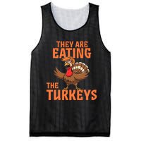 They Are Eating Turkey Funny Donald Trump Thanksgiving Mesh Reversible Basketball Jersey Tank