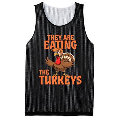 They Are Eating Turkey Funny Donald Trump Thanksgiving Mesh Reversible Basketball Jersey Tank