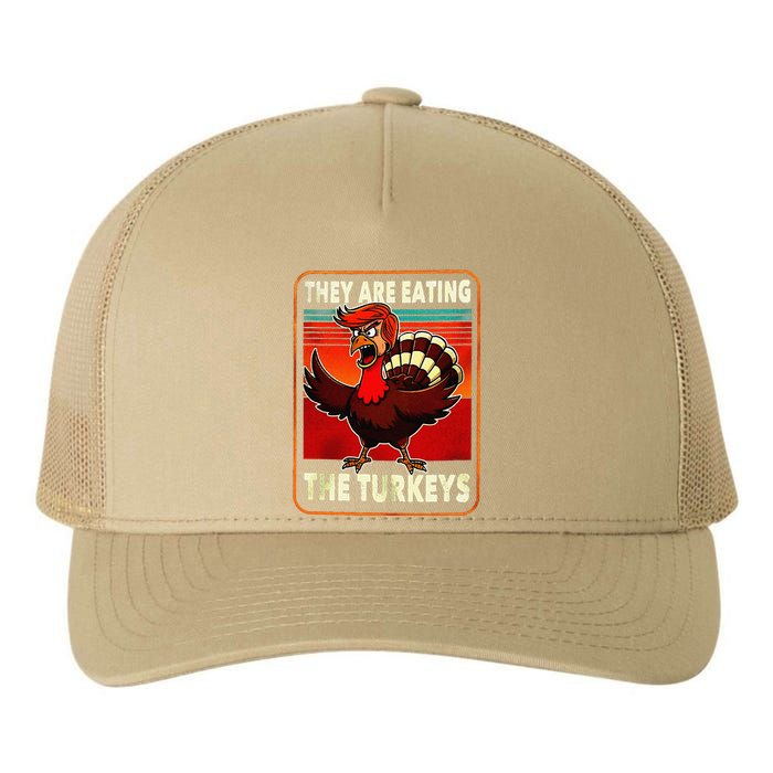 They Are Eating Turkey Funny Donald Trump Thanksgiving Yupoong Adult 5-Panel Trucker Hat