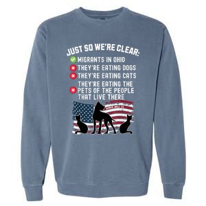 They Are Eating The Pets In Springfield Kamala Harris Walz Garment-Dyed Sweatshirt