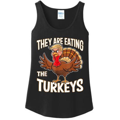 They Are Eating The Turkeys Funny Thanksgiving Ladies Essential Tank