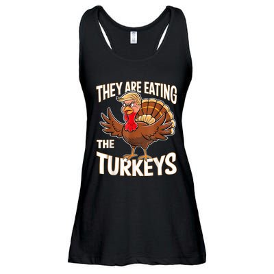 They Are Eating The Turkeys Funny Thanksgiving Ladies Essential Flowy Tank