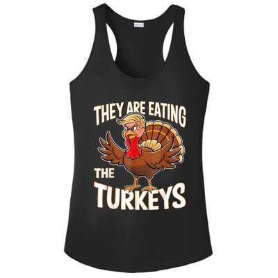 They Are Eating The Turkeys Funny Thanksgiving Ladies PosiCharge Competitor Racerback Tank