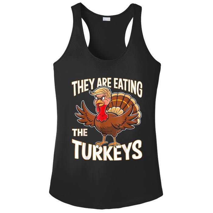 They Are Eating The Turkeys Funny Thanksgiving Ladies PosiCharge Competitor Racerback Tank